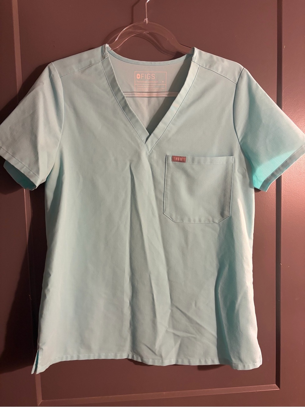 FIGS Catarina One-Pocket Scrub Top Seaglass Teal Medium